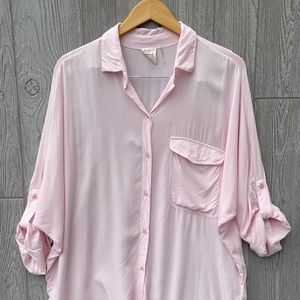 Anthropologie La Vie Powder Pink Button Down